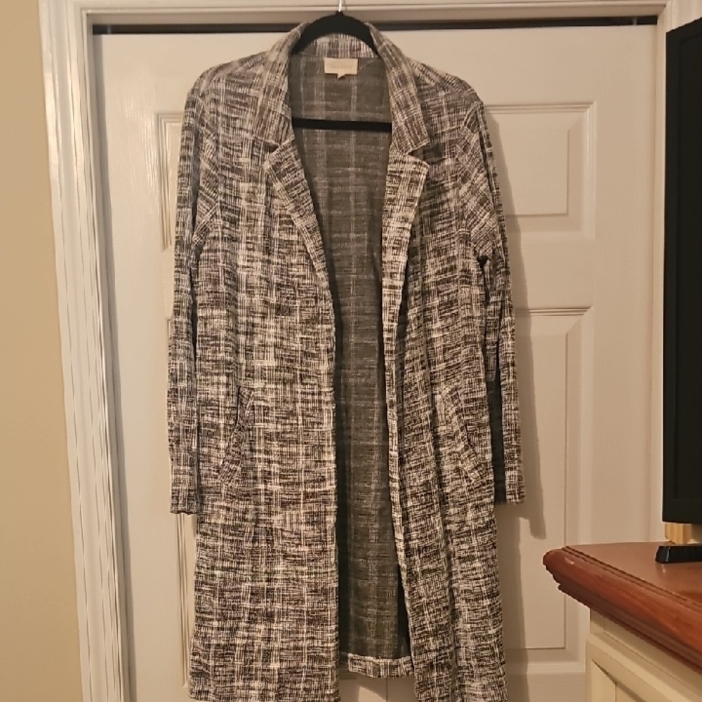 MELLODAY Black and White Textured Coat